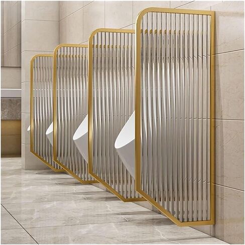Urinal Divider Privacy Screen,Stainless Steel Wall-Mounted Urinal Partition, Tempered Glass Bathroom Divider Panel (Titanium, 3-Panel) for Enhanced Privacy and Modern Design in Kuwait