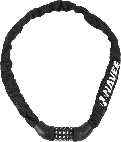 NAVEE Password Chain Lock for Bike, Scooter, Motorcycle, Door & Gate, 5 Digit Combination High Security Anti Theft, Black in Kuwait