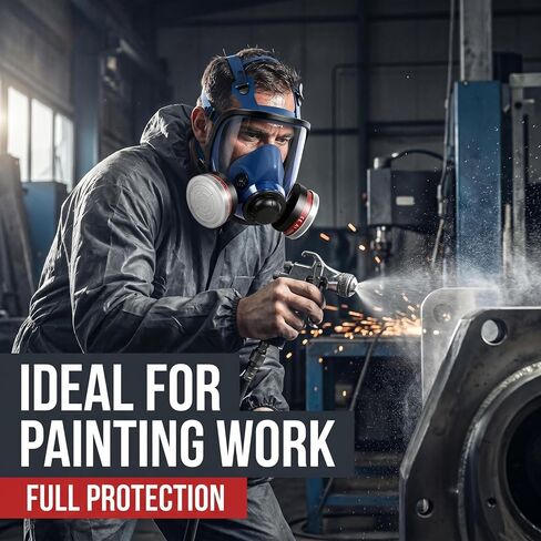 Reusable Full Facepiece, Full Face Cover Set for Dust, Painting, Sanding, Polishing, Spraying, Cutting in Kuwait