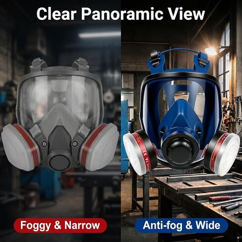 Reusable Full Facepiece, Full Face Cover Set for Dust, Painting, Sanding, Polishing, Spraying, Cutting in Kuwait