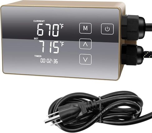 جهاز تحكم رقمي بدرجة الحرارة مع شاشة LCD، سهل الاستخدام، ذهبي، 110 فولت in Kuwait
