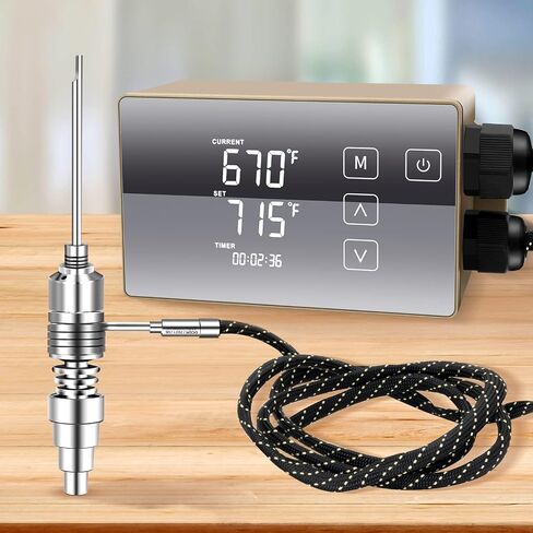 جهاز تحكم رقمي بدرجة الحرارة مع شاشة LCD، سهل الاستخدام، ذهبي، 110 فولت in Kuwait