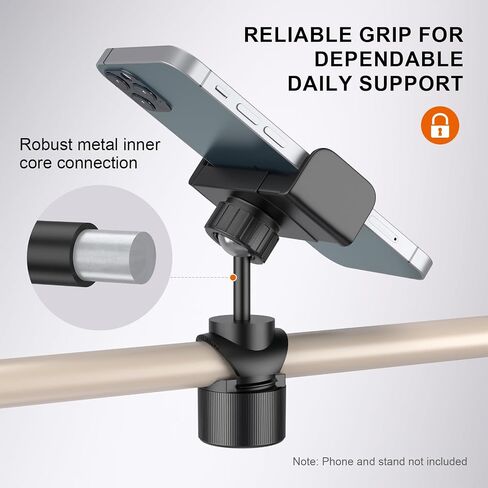 LINCO Mic Stand Phone Holder Mount Adjustable for Microphone Music Stand with O Clamp for iPhone 16 15 14 13 12 Pro Max Samsung Galaxy, Any Smartphones PC002 in Kuwait