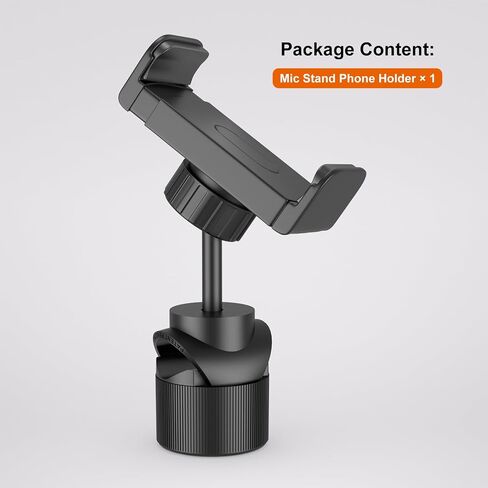 LINCO Mic Stand Phone Holder Mount Adjustable for Microphone Music Stand with O Clamp for iPhone 16 15 14 13 12 Pro Max Samsung Galaxy, Any Smartphones PC002 in Kuwait