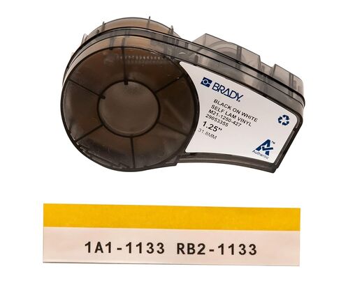 Brady Authentic Self-Laminating Wire Wrap (M21-1250-427) and All-Weather Vinyl Label (M21-500-595-WT) Bundle for Indoor/Outdoor ID and Equipment Labeling in Kuwait