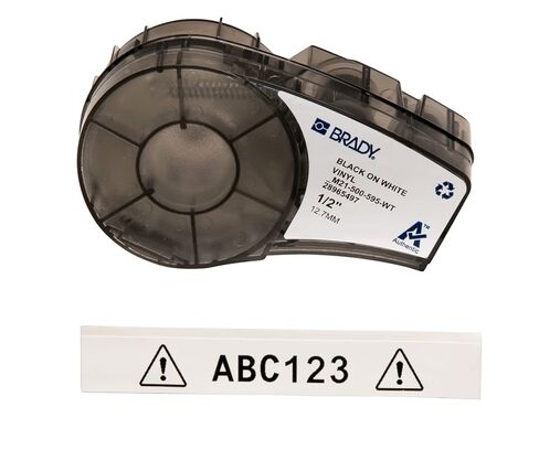 Brady Authentic Self-Laminating Wire Wrap (M21-1250-427) and All-Weather Vinyl Label (M21-500-595-WT) Bundle for Indoor/Outdoor ID and Equipment Labeling in Kuwait