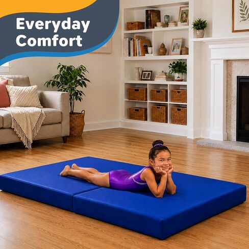 SaferBounce Landing Gymnastics Mat 6Ft x 4Ft x 6″ | Crash Pad for Kids | Soft Gymnastics Pad for Tumbling, Cheerleading & Training | Toddler Crash Mat | Sensory Crashpad | Climbing & Bouldering in Kuwait