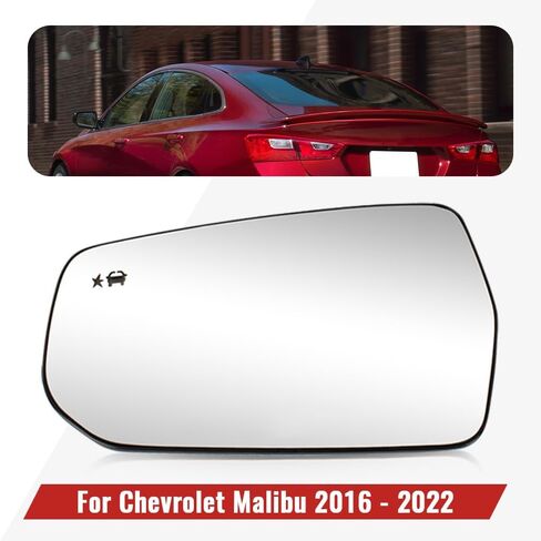 Right Passenger Side Mirror Glass Fit for Chevy Malibu 2016 2017 2018 2019 2020 2021 2022, Heated, door mirror glass, with Blind Spot, Power Adjust, Rear View Mirror Glass, 23372274 in Saudi Arabia