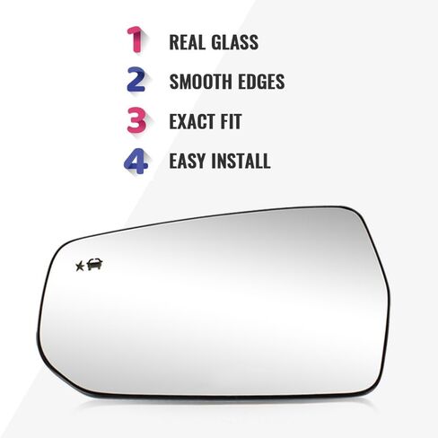 Right Passenger Side Mirror Glass Fit for Chevy Malibu 2016 2017 2018 2019 2020 2021 2022, Heated, door mirror glass, with Blind Spot, Power Adjust, Rear View Mirror Glass, 23372274 in Saudi Arabia