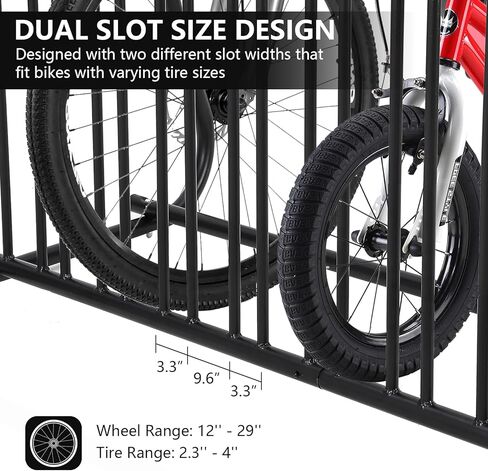 Commercial Double-Sided Bike Rack Stand for 10 Bicycles, Heavy-Duty Powder-Coated Steel Garage & Store Floor Parking Storage, Indoor & Outdoor Use for Schools, Universities in Kuwait