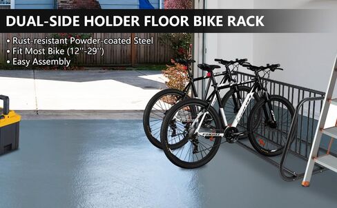 Commercial Double-Sided Bike Rack Stand for 10 Bicycles, Heavy-Duty Powder-Coated Steel Garage & Store Floor Parking Storage, Indoor & Outdoor Use for Schools, Universities in Kuwait