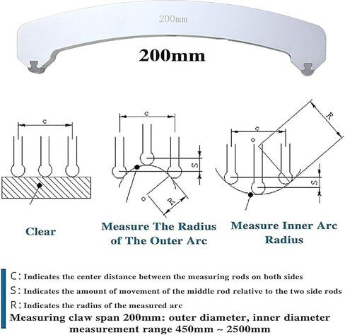 Digital Radius Gauge, High Accuracy Electronic Measuring Instrument for Inside Outside Gage Measurement (R50) in Kuwait