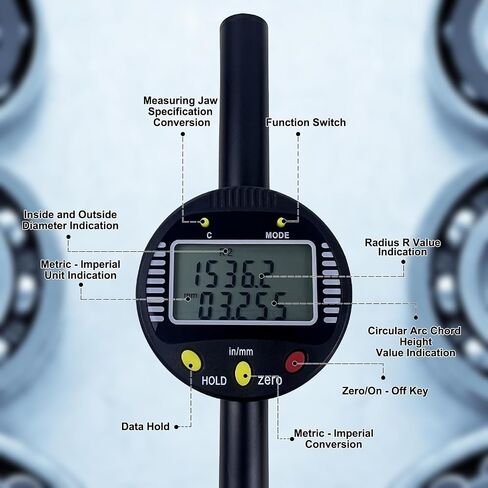 Digital Radius Gauge, High Accuracy Electronic Measuring Instrument for Inside Outside Gage Measurement (R50) in Kuwait