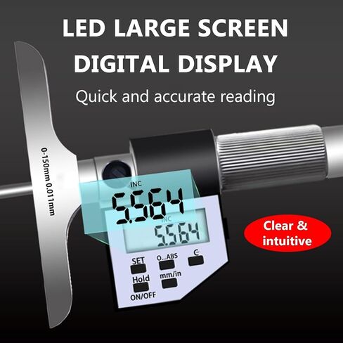 Electronic Depth Gauge Caliper Depth Rule, Micrometer Caliper Digital, Range Optional, for Manufacturing,Mechanical Engineering (0) in Kuwait