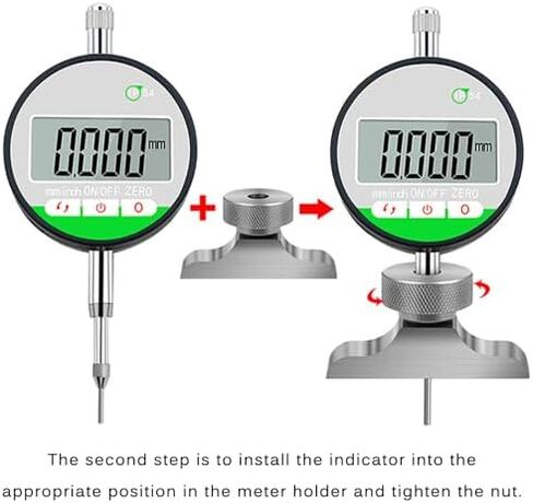 Electronic Digital Dial Indicator, Digital Dial Gauge,62 Mm Base, w/LCD Display, Depth Gauge Tool, Making It an Ideal Tool for Professionals in Kuwait