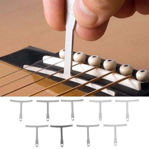 Guitar Action Gauge, 9Pcs Guitar String Height Gauge, Universal Guitar Radius Gauge Set for Measuring Electric Bass Guitars Bridge Fingerboard Saddle, 7.25-20in in Kuwait