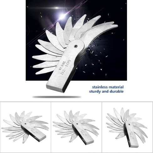 Radius Gauge jauge+de+Rayon Stainless Steel Feeler Set Radius Fillet R0.3-1.5/ R1-6.5/ R7-14.5/ R15-25/R25-50/R52-100 External Internal Concave Convex Radius Calibradores de Radio in Kuwait