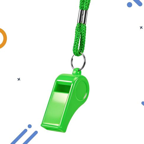 3 Pcs Green Plastic Whistle, Referee Whistles with Lanyard Soccer Whistle Loud Crisp Sound Emergency Whistles Ideal for Outdoor Enthusiasts, and Family Emergencies in Kuwait