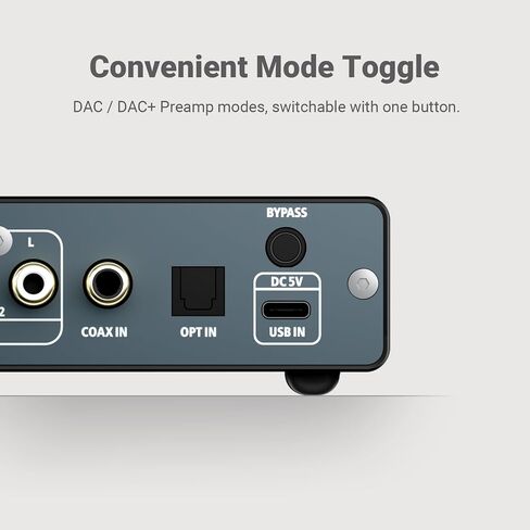 AIYIMA D07 Mini Desktop DAC, USB-C Digital to Analog Audio Converter for PC,TV,Game Console to Amplifier | 768kHz/32bit & DSD512, Optical/Coaxial/RCA/BY Pass in Kuwait