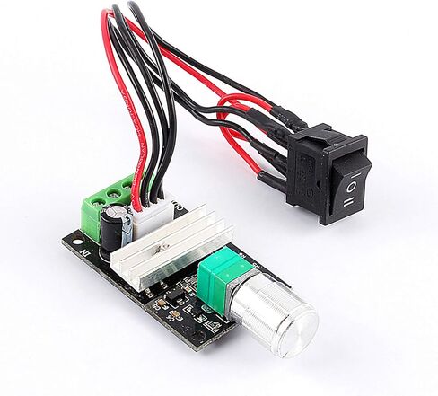 DC Motor Speed Controller, Adjustable Speed with Potentiometer Switch, PWM Motor Regulator, 6-28V 3A Forward Reverse Control, for Robotics Projects, DIY Enthusiasts, Electric Vehic in Kuwait