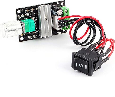 DC Motor Speed Controller, Adjustable Speed with Potentiometer Switch, PWM Motor Regulator, 6-28V 3A Forward Reverse Control, for Robotics Projects, DIY Enthusiasts, Electric Vehic in Kuwait