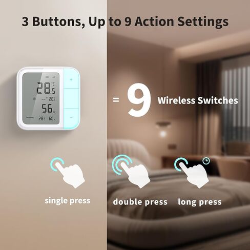مستشعر المناخ الذكي Aqara Thread/Zigbee W100 مع مستشعر رطوبة درجة الحرارة Aqara، التحكم عن بعد في HVAC، 3 أزرار قابلة للتخصيص، يعمل مع Apple Homekit، Alexa، Google in Kuwait