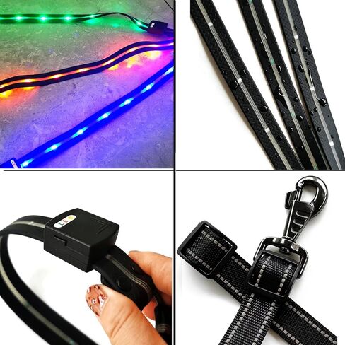 طوق صدر الحصان LED من A&K L'YDIA قابل لإعادة الشحن عبر USB، 3 أوضاع إضاءة قابلة للتعديل عاكسة للضوء وامضة مرنة ليلية لعرض الفروسية (7 ألوان LED) in Kuwait