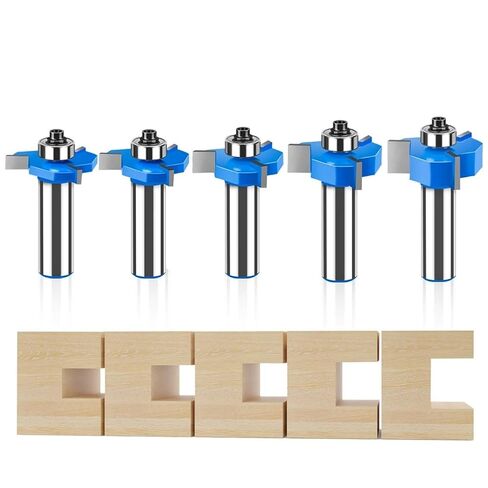 12 مم 1/2 بوصة عرقوب T-Slot Router Bit T نوع الشق القاطع مع تحمل Z3 Rabbeting قاطعة المطحنة أدوات النجارة 1 قطعة (12 مم × 36 مم × 6 مم) in Kuwait