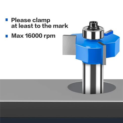 12 مم 1/2 بوصة عرقوب T-Slot Router Bit T نوع الشق القاطع مع تحمل Z3 Rabbeting قاطعة المطحنة أدوات النجارة 1 قطعة (12 مم × 36 مم × 6 مم) in Kuwait