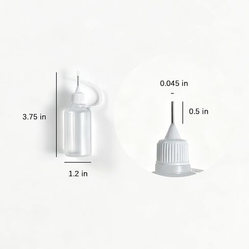 Kang&Chang 12 Pack 30mL Squeezable Plastic Bottles with Steel Needle Tips | Includes a 30 mL Dispensing Syringe for Precise Liquid Transfer in Kuwait