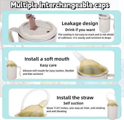 Hospital Cup with Lid and Straw,Spill Proof Cups for Adult,Spill-Proof Adult Sippy Cup for Elderly,Adaptive Cups for Elderly,Suitable for Disabled Pregnant Women Drinking Water and Congee in Kuwait