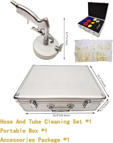 Pneumatic Hydraulic Hose Cleaning Gun, Industrial Hose Pipe Cleaning Gun Kit,with 9 Nozzles & 35 Sponge Balls, for Cleaner 0.23"-2" Hydraulic Inner Wall in Kuwait