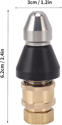 Pressure Sewer Jetter Nozzle, G1/4 Sewer Pipe Cleaning Nozzle Stainless Steel G3/8 Female Thread Adapters for Household Pipeline Clog Removal in Kuwait