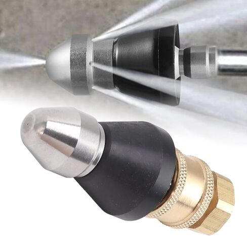Pressure Sewer Jetter Nozzle, G1/4 Sewer Pipe Cleaning Nozzle Stainless Steel G3/8 Female Thread Adapters for Household Pipeline Clog Removal in Kuwait