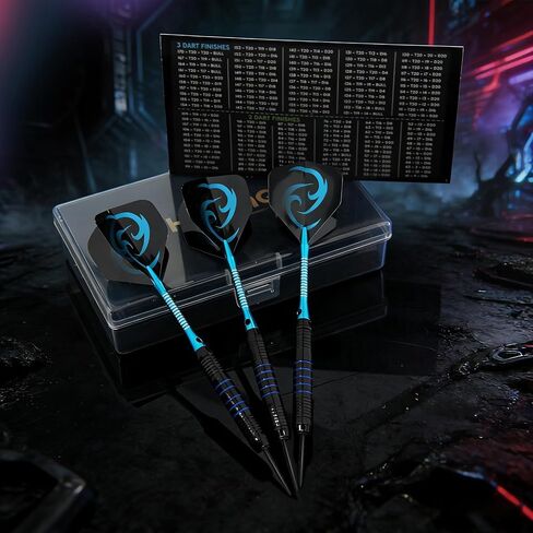 Darts 24g Steel Tip Darts Set 12 Pack – Professional Darts Metal tip Aluminum Shafts with Dart Sharpener, Darts Flights & Protectors for Bristle Dart Boards for Adults in Saudi Arabia