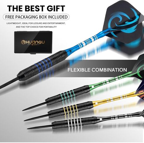 Darts 24g Steel Tip Darts Set 12 Pack – Professional Darts Metal tip Aluminum Shafts with Dart Sharpener, Darts Flights & Protectors for Bristle Dart Boards for Adults in Saudi Arabia