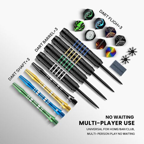 Darts 24g Steel Tip Darts Set 12 Pack – Professional Darts Metal tip Aluminum Shafts with Dart Sharpener, Darts Flights & Protectors for Bristle Dart Boards for Adults in Saudi Arabia