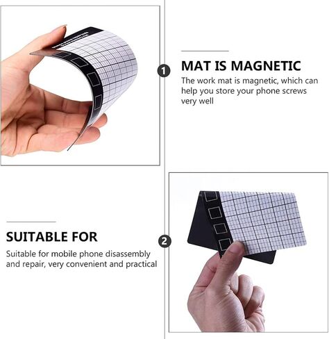 10PCS Magnetic Phone Repair Mat, Magnetic Screw Mat Large Magnetic Mat for Screws Preventing The Small Screws from Getting Lost (Black) in Kuwait