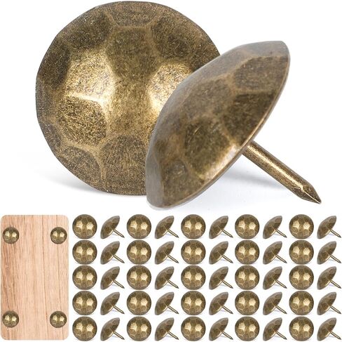 50PCS Large Round Head Iron Clavos Hammered Decorative Nails Iron Antique Rustic Clavos Fasteners Ornamental Accent for Wood Doors Farmhouse Shutters Faux Beams Barn Gates (Black, 1.5 Inch) in Kuwait