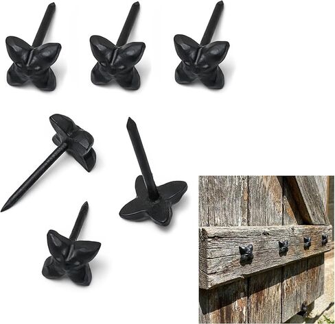 Mystic Colonial Solid Cast Iron Decorative Studs Vintage Nailhead Clavos for Doors, Cabinets & Furniture – Victorian, Gothic, Steampunk, Baroque & Retro Style Hardware : Pack of 6 in Saudi Arabia