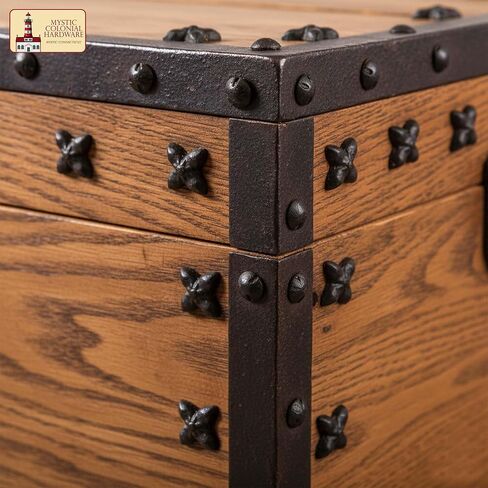 Mystic Colonial Solid Cast Iron Decorative Studs Vintage Nailhead Clavos for Doors, Cabinets & Furniture – Victorian, Gothic, Steampunk, Baroque & Retro Style Hardware : Pack of 6 in Saudi Arabia