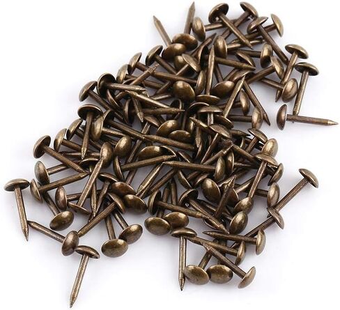 Hilitand 100pcs Upholstery Tacks, Furniture Nails Pins Sofa Rivet Upholstery Pins Craft Antique Brass Thumb Tacks (Smooth Nails 6x14mm) in Kuwait