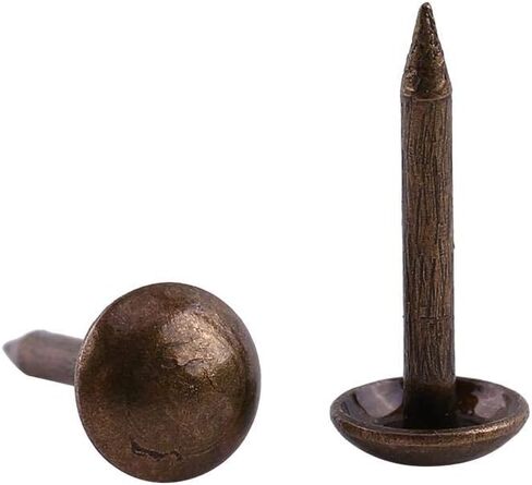 Hilitand 100pcs Upholstery Tacks, Furniture Nails Pins Sofa Rivet Upholstery Pins Craft Antique Brass Thumb Tacks (Smooth Nails 6x14mm) in Kuwait