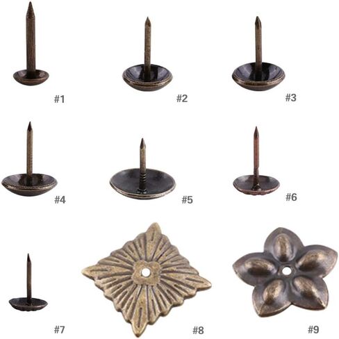 Hilitand 100pcs Upholstery Tacks, Furniture Nails Pins Sofa Rivet Upholstery Pins Craft Antique Brass Thumb Tacks (Smooth Nails 6x14mm) in Kuwait