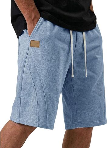Men's Casual 5 Inch Inseam Shorts Quick Dry Lightweight Breathable Stretch Elastic Drawstring Waist Beach Shorts in Saudi Arabia