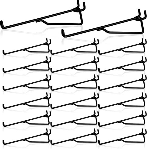 20 Pack 8" Pegboard Shelf Hooks, 1/4 Inch Peg Board Organizer Accessories Display and Storage Rack Shelves and Baskets Brackets for Garage Workbench Art Craft Office in Kuwait