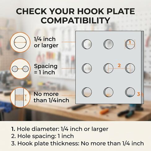 20 Pack 8" Pegboard Shelf Hooks, 1/4 Inch Peg Board Organizer Accessories Display and Storage Rack Shelves and Baskets Brackets for Garage Workbench Art Craft Office in Kuwait
