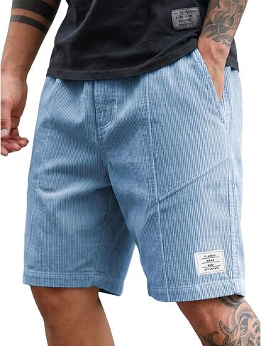 Men's Casual 5 Inch Inseam Shorts Quick Dry Lightweight Breathable Stretch Elastic Drawstring Waist Beach Shorts in Saudi Arabia