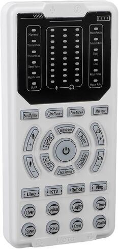 Portable Voice Changer, 16 Sound Modes 10 Levels Fine Tuning Sound Effect Converter with 8 Built in Effects and KTV Mode for Gaming Live Streaming Phone Computer in Kuwait