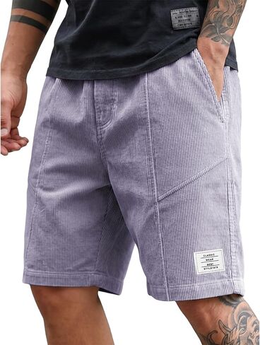 Men's Casual 5 Inch Inseam Shorts Quick Dry Lightweight Breathable Stretch Elastic Drawstring Waist Beach Shorts in Saudi Arabia